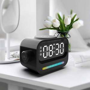 Hot Sell Mini mit neuem kabellosen Smart BT-Lautsprecher Schnell ladegerät Wecker Sound Light Desk Erstklassiger Versand rabatt - Product Image 3