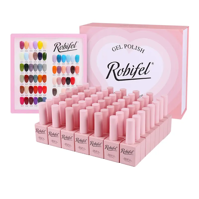 Robifel Free Customized Logo Professional Salon 60 Color UV Gel Polish Nail Set