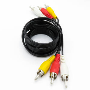 Factory Price TechSide TI228 1.2m <b>RCA</b> <b>Cable</b> Male-<b>to</b>-Male Yellow/Red/White for VHS Converter Grabber Recorder - Product Image 1