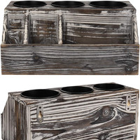 Support en bois pour sèche-cheveux, étagère de rangement pour salle de bain, organiseur de maquillage en bois rustique pour coiffeuse