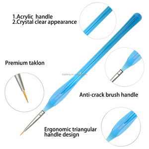 Ensemble de pinceaux ronds professionnels Artecho, 10 tailles, pour <span class=keywords><strong>d</strong></span>étails artistiques, manche bleu acrylique - Product Image 5
