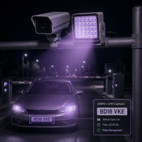 Illuminateur IR 55W 850nm pour ANPR/LPR, lumière DC12-28V IP65 à 30 LED en alliage d'aluminium pour caméra de plaque d'immatriculation, idéal pour les portiques de péage et les parkings