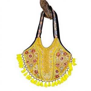 Sac à main de soirée pour femme en cuir véritable de style culturel indien, avec fermeture éclair, imperméable, pliable, grande capacité, portable et léger - Product Image 6