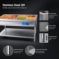 Table chauffante isotherme en acier inoxydable 201 pour la restauration rapide, idéale pour la cuisson des plats mijotés, avec couvercle de protection anti-coupure pour les mains