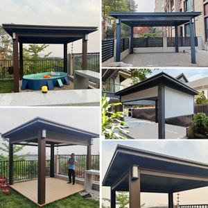 Pabellón <span class=keywords><strong>de</strong></span> aluminio con persianas <span class=keywords><strong>el</strong></span>éctricas <span class=keywords><strong>de</strong></span> estilo chino para patio exterior, con pulverización <span class=keywords><strong>de</strong></span> polvo, para villa, jardín, gazebo rural, terraza, sala <span class=keywords><strong>de</strong></span> té - Product Image 4
