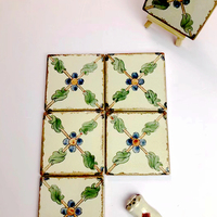Peint à la main Vintage Art Fleur Motif Carrelage Cuisine Escalier Design Rustique Mur et Sol Carrelage pour Jardin