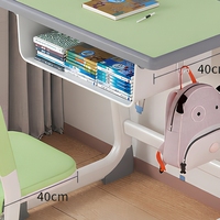 Ensemble bureau et chaise d'étude pour étudiants avec cadre incurvé et siège ergonomique réglable en hauteur pour salle de classe