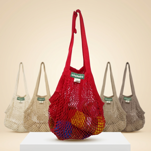 Bolsa de mercado de malla de algodón transpirable, ligera y reutilizable para productos frescos, venta al por menor y suministro a granel - Product Image 1