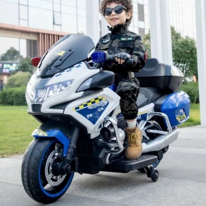 Grande Moto <span class=keywords><strong>de</strong></span> <span class=keywords><strong>Police</strong></span> Électrique pour Enfants <span class=keywords><strong>de</strong></span> 2 à 8 Ans, Tricycle Sport Éducatif avec Batterie 6V et Lumières EVA pour Utilisation en Extérieur - Product Image 1