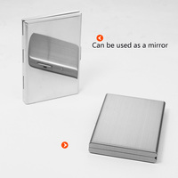 Dompet Kartu Stainless Steel 6 Slot Tipis Anti RFID, Tempat Kartu Bisnis Minimalis Ringkas untuk Pria & Wanita