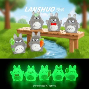 Lanshuo Totoro Resin Ornaments Miniature 3D Desktop Decor <b>Keychain</b> Jewelry Accessory Spring 2026 Yiwu Origin - Product Image 5
