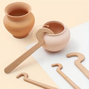 Herramienta de cerámica Bview Art con mango largo de madera - Ayuda ergonómica para dar forma a la perla de cerámica en rueda rápida - Product Image 3