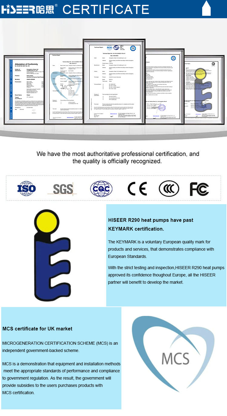 High Cop Air Source Heat Pump For Commercial Use High Pressure