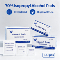 Tampons de préparation stériles jetables à 70 % d'alcool isopropylique, emballés individuellement, lingettes antiseptiques pour la désinfection cutanée et les premiers secours