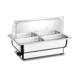 Professioneller Hochleistungs-Edelstahl Rechteckiger Buffet-Chafing-Dish mit Gehärtetem Glasdeckel Elektrische Heizung Smart Digital - Product Image 5