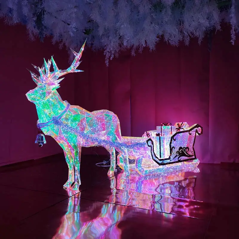 Santa Sleigh Reindeer Várias cores Led Motif Lights Hotel Shopping Mall Decoração ao ar livre