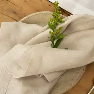 Serviette en lin 100% français biodégradable et ultra douce écologique pour la maison et la cuisine Serviette de restaurant (serviette)