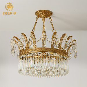 Lustre de plafond de luxe pour hall d'hôtel, design <span class=keywords><strong>baroque</strong></span> français en laiton européen, par Jewellerytop - Product Image 3