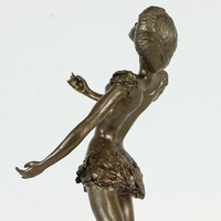 Large Brass Bronze Dancing Girl Statue Bronze Female Sculpture Family Decorations