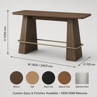 Meubles de bar, table haute de style provincial français, table haute en bois de chêne pour cuisine, salle à manger, bar à domicile, taille personnalisée OEM ODM