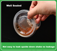 Tasse à sauce jetable de qualité alimentaire de 1.5oz/45ml avec couvercle intégré-Récipients ronds épaissis pour plats à emporter, boulettes, wasabi