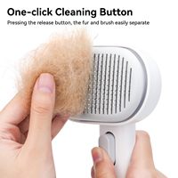 Brosse lissante autonettoyante pour animaux de compagnie à un clic, peigne à aiguilles en acier inoxydable pour le toilettage des chats et des chiens, brosse lissante autonettoyante
