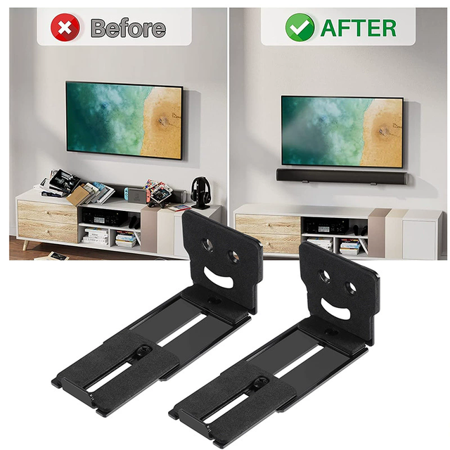Audio Slide Rail for LG Samsung SONY Home Theater Sound bar Mounts Under TV Length Adjustable Space Storage
