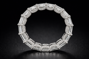 Elegante Anillo de Platino con Diamantes Cultivados en Laboratorio y Engaste Brillante, Joyería Fina para Mujer, Perfecto para Regalo de Novia - Product Image 3