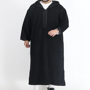 Ccy批发定制Abaya Jellaba男士伊斯兰Kameez Thobe新款阿拉伯男士连帽衬衫穆斯林长袍Musulamne Boubou男士连衣裙 - Product Image 3
