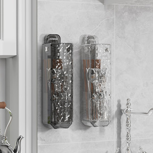 Bán Buôn Nhựa Đũa Chủ Spoon Lưu Trữ Giá Nhà Bếp Bộ Đồ Ăn Sáng Tạo Cống Đũa Lồng Hút Cup Kệ - Product Image 4