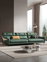 Canapé Chesterfield moderne Mu Fang trois places en cuir véritable avec rembourrage en mousse pour salle de sport, centre commercial, villa, appartement