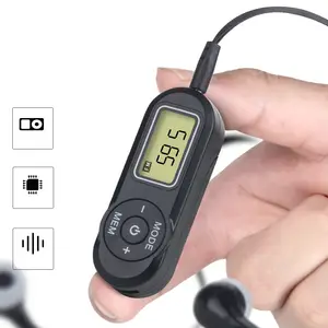 Máy Thu FM Màn Hình Kỹ Thuật Số Radio FM Mini Cầm Tay Kiểu Máy Nghe Nhạc MP3 Hoài Cổ DSP Có Dây Đeo Tai Nghe