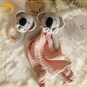 Bunny Rattle Teething Toy <span class=keywords><strong>Crochet</strong></span> Lovey Manta DE SEGURIDAD Bunny, Bunny Lovey Gift <span class=keywords><strong>para</strong></span> recién <span class=keywords><strong>nacido</strong></span> Set - Product Image 2