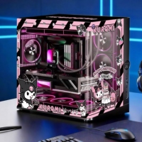 NPC Custom Vertical Aluminum Alloy Full Side Tempered Glass ATX Mid-Tower PC Case with 360mm Liquid Cooling Support for Gaming