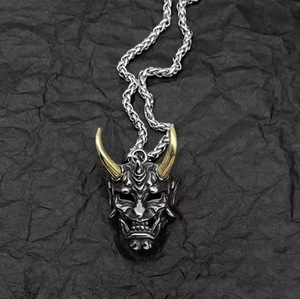 Vintage Punk Demon Samurai Ghost Anhänger Halskette für Männer Frauen Hip Hop Rock Party Zubehör Legierung <span class=keywords><strong>Ring</strong></span> Schmuck Geschenk - Product Image 3