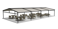 Pergola motorisée rétractable en alliage d'aluminium avec auvent en PVC, imperméable, résistante au vent, revêtement poudré, pour restaurant extérieur, terrasse