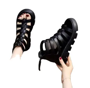 Nieuwe Mode Student Muffin Onderkant Mid-Hak Veterschoenen Romeinse Schoenen Grensoverschrijdende Explosie Platform Strand Sport Sandalen