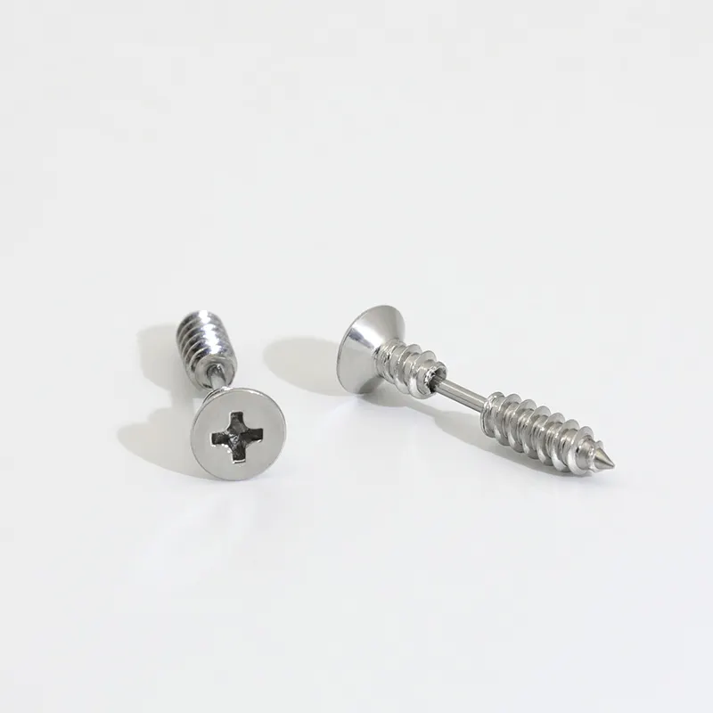 Fashion imitate screw stud earrings temperament ear bone studs wholesale stainless steel earring for men woman