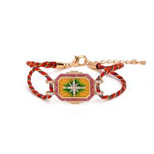 Collar de Bisutería Bohemia BJB0526N, Collar de Latón Chapado en Oro con Esmalte y Circonitas, Diseño de Chica del <span class=keywords><strong>Tarot</strong></span>, para el Verano - Product Image 6