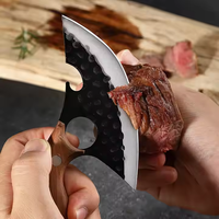 Mini couteau à fromage incurvé professionnel en acier inoxydable couteau de poche à viande couperet anneau Portable russe couteau à désosser Viking