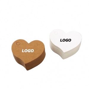 Étiquettes en papier kraft vierges personnalisées en forme de cœur pour la Saint-Valentin, étiquettes cadeaux de mariage, fournitures de décoration pour fêtes - Product Image 1