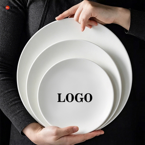 High Quality 10.5 Inch <b>White</b> Porcelain Serving Plate Classic Style Dishwasher Safe Microwavable Safe Eco-Friendly Custom Dishes - Product Image 1