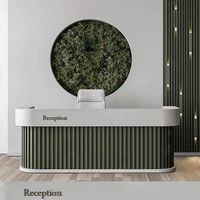 Comptoir de bureau moderne avec logo personnalisé, bureau de luxe, table de réception pour clinique, salon, blanc