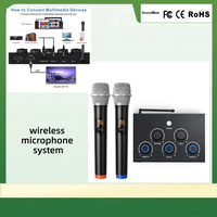 Sistema de micrófono de Karaoke inalámbrico para el hogar con micrófonos de mano duales y AUX óptico HD, mezclador de micrófono de Karaoke portátil