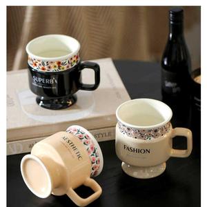 High Quality Custom Colorful Floral Design Eco-friendly Dishwasher & Microwave Safe Stoneware <b>Ceramic</b> Tall <b>Mug</b> - Product Image 1