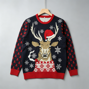 Factory Directly Sale Custom <strong>Women</strong> Knitted Jacquard Unisex Funny Ugly <strong>Christmas</strong> <strong>Sweater</strong> - Product Image 2