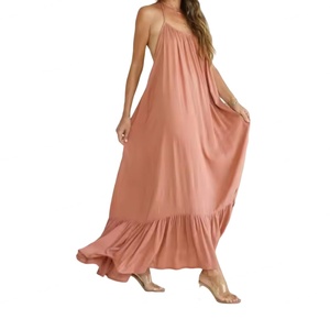 Vestido Midi Sexy sin Espalda para Mujer, Personalizado al por Mayor, OEM, de Alta Calidad, Tejido Natural, Corte Holgado, Antiestático - Product Image 5