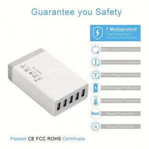 2023 Handy-Ladegerät Smart Technology 5-Port USB Reise-Wandladegerät für <span class=keywords><strong>PhoneX</strong></span>/8/7/6s/Plus und mehr - Product Image 3