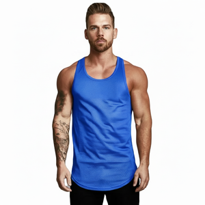 Débardeurs de course à pied pour hommes, maille tricotée unie unie, respirante, sans manches, à séchage rapide, pour l'entraînement de musculation - Product Image 1