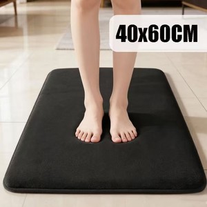 Tapis de sol en polaire corail Cangming, couleur unie, absorbant, antidérapant, lavable à la main, style moderne et simple - Product Image 5
